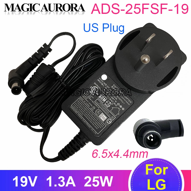 US Plug ADS-25FSF-19 19025EPCU-1 สําหรับ LG 19V 1.3A Monitor Charger EAY62768628 LCAP21 EAY62549201 เอย์62549202 สําหรับจอแสดงผล LG FATRON IPS224V-PN 24M35D 22M35D IPS224V 22MP55HA E2242C