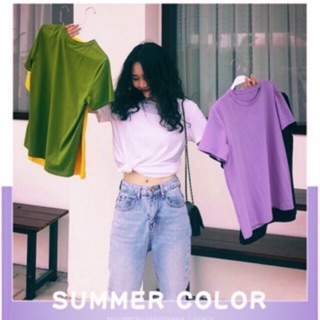 🌸🌸เสื้อ Oversize ไหล่ตก มี 12    สี เนื้อผ้าดีมากกกกก，010
