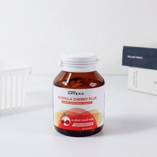 APTEKA ACEROLA CHERRY PLUS 60 CAPSULES ต้านอนุมูลอิสระ ผิวขาวกระจ่างใส -เสริมสร้างคอลลาเจน