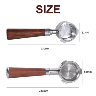 ☕จัดส่งทันที☕ 51/58mm ก้านชงกาแฟ ด้ามชงกาแฟ หัวชงกาแฟ Bottomless Portafilter stainless 304