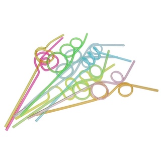 10 pieces Straws with knots Curly Straws Straws Table Decoration for Kids Birthday Party Cocktail Decoration