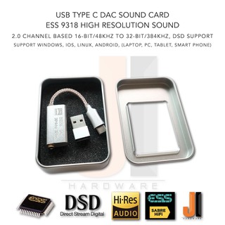 USB type C DAC sound card ESS 9318 high resolution sound for PC, Tablet, Laptop, Smart Phone ของใหม่มีกล่องใส่