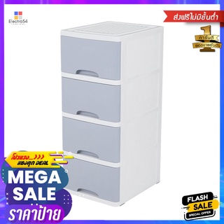 ตู้ลิ้นชัก 4 ชั้น STACKO KS-514G 36x43.5x87 ซม. สีฟ้า4-TIER DRAWERS STACKO KS-514G 36X43.5X87CM LIGHT BLUE