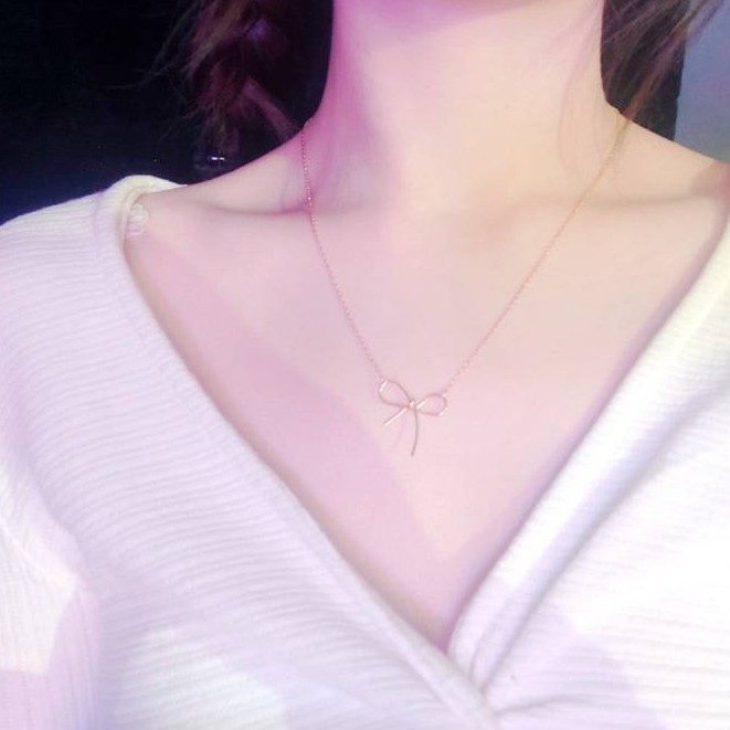 สร้อยคอโซ่รูปโบว์ทอง Choke สร้อย สร้อยคอ สร้อยทอง โบว์ แฟชั่น เครื่องประดับ ผู้หญิง เกาหลี เครื่องปร