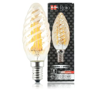 HI-TEK หลอดจำปา LED กระจกเกลียว 4 วัตต์ รุ่น Retro (Warm White)