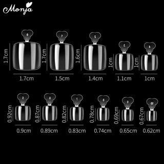 Monja เล็บปลอม แบบใส เนื้อแมตต์ ทรงสี่เหลี่ยม DIY สําหรับตกแต่งเล็บเท้า 550 ชิ้น ต่อกล่อง toenails