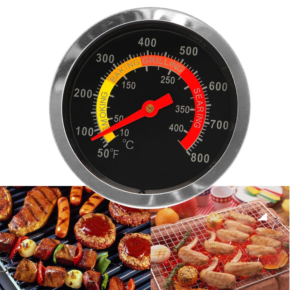 Stainless Steel Barbecue BBQ Smoker Grill  Temperature Gauge 10-400℃