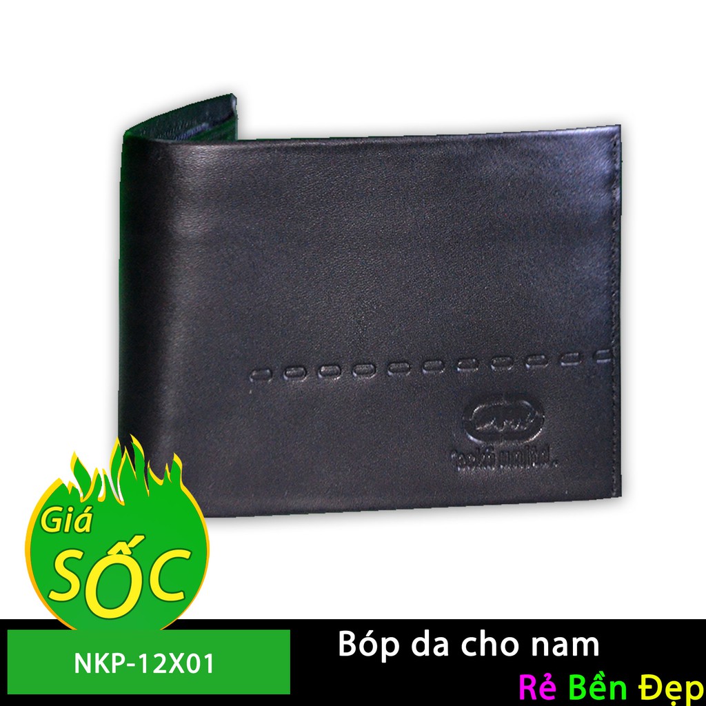กระเป๋าสตางค์หนังผู้ชายเหมาะสําหรับพนักงานออฟฟิศและวัยใส - NKP-12X02 (สีดํา)