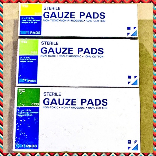 (ยกกล่อง) TC Sterile gauze pad ผ้าก๊อซปิดแผลสเตอไรด์ ผ้าก๊อซแบบผ่านการฆ่าเชื้อ (100 ซอง)