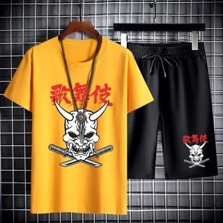 （ส่งจากไทย）ชุดเซ็ทเสื้อยืดแขนสั่ง+กางเกงขาสั้นกีฬา.แฟชั่นนานาชาติลายสวยการ์ตูนน่ารักBD106+DKC106B