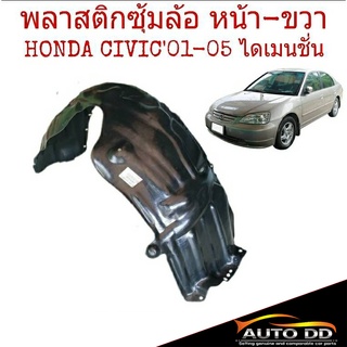 พลาสติกซุ้มล้อ HONDA CIVIC01-05 ซีวิค ไดเมนชั่น หน้า-ขวา (จำนวน 1ข้าง)