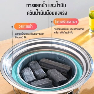 ksrain เตาย่างบาร์บีคิวไร้ควันถ่านในครัว เตาปิ้งย่างบาร์บีคิว เตาย่างเกาหลี บาร์บีคิวเชิงพาณิชย์ย่างถ่าน กระทะปิ้งย่าง