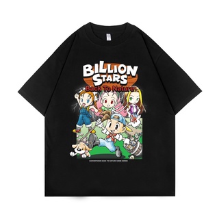 เสื้อยืด | เสื้อยืด ขนาดใหญ่ | Harvestmoon | Jet BLACK | Billionstars | ชุดเกม