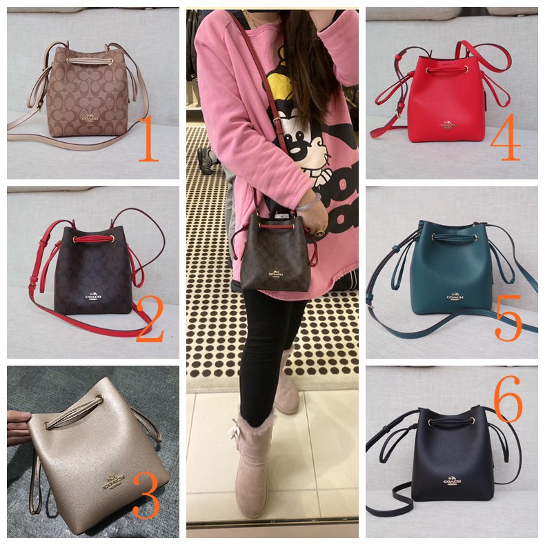 COACH 83718 83856 Bucket Bag Drawstring Bucket Bag Classic Wild Practical  Good One-shoulder Crossbody Bag With Purchase | Shopee Thailand