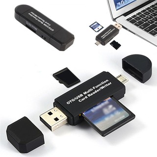 อะแดปเตอร์การ์ดรีดเดอร์ Micro Usb Otg To Usb 2 . 0 Sd Card Reader โทรศัพท์มือถือ Android