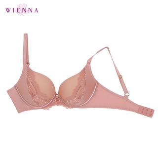 WIENNA BRA Collection LUXURY DB22320 ชุดชั้นในเวียนนา เสื้อชั้นในลูกไม้ สีส้มอ่อน สีแดง Rose Lily