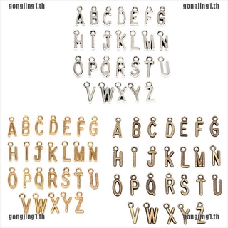 Gonjone จี้ตัวอักษร A-Z สีเงิน สีทอง สําหรับทําเครื่องประดับ DIY 26 ชิ้น