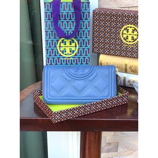 💕 Tory Burch Fleming quilted continental wallet อีกหนึ่งไอเทม Must Have Arugula,Bluewood Size:3x20x10cm