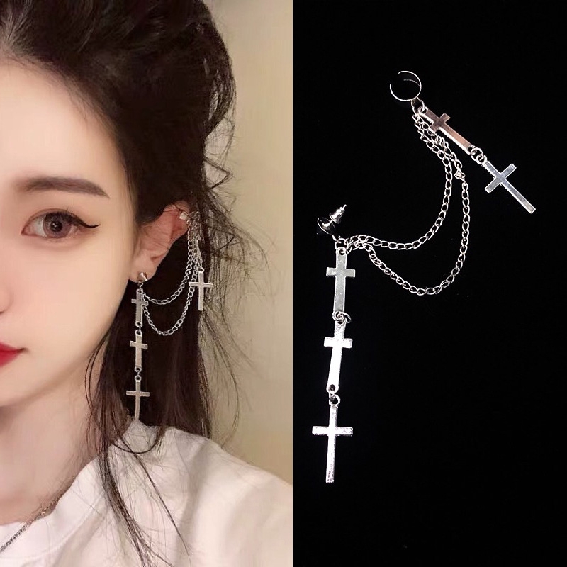 ต่างหูโซ่ แบบยาว แฟชั่น สไตล์ฮิปฮอป