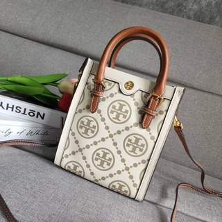 TORY BURCH T MONOGRAM EMBOSSED MINI TOTE