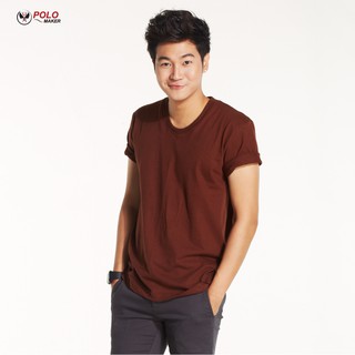 เสื้อยืดทนทาน Cotton100% สีน้ำตาล TS13 - Polomaker