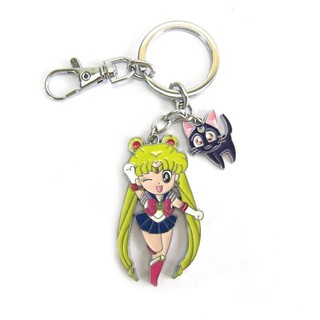 พวงกุญแจรูปการ์ตูน Sailor Moon Tsukino Usagi Cat Luna