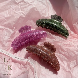 Lock and Keep Jewel กิ๊บกลิตเตอร์ไซส์ใหญ่ Large Flora Glitter Hair Claw