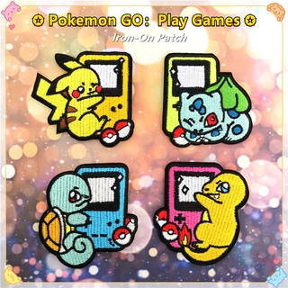 ♚ แผ่นแพทช์เหล็ก P.okemon Go:Play Games สําหรับเล่นเกม ♚ แผ่นแพทช์รีดติดเสื้อ ลายปิกาจู กระดิ่ง ชาร์มแมนเดอร์ หลอดไฟ DIY 1 ชิ้น