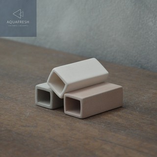 Rectangle Tube Mini ท่อเซรามิคสี่เหลี่ยมผืนผ้า ขนาดกว้าง 3 cm สูง 2.5 cm, ยาว 7.2 cm