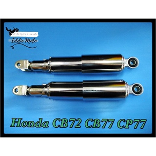 HONDA CB72 CB77 CP77 CL77 SUPERHAWK 305 250 "CHROME" REAR SHOCK SET (315 mm.) "JAPAN" MINT  // โช๊คหลัง โครเมี่ยม CB77