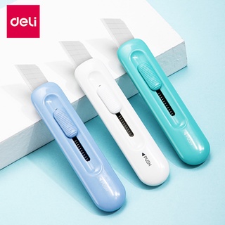 Deli มีดตัดกระดาษ ขนาดเล็ก มีดมือ เครื่องตัดกระดาษสี มีดแกะกล่อง