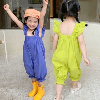 FiFi Baby พร้อมส่ง ชุดกเด็กผู้หญิงสำหรับอายุ 2-8 ขวบ ชุดเสื้อคลุมหลวมเด็กผู้หญิง กางเกงเด็ก สวมใส่สบาย ไม่ร้อน