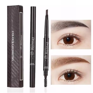 ดินสอเขียนคิ้ว 2 in 1 Lameila Colour Geometry Drawing Eye Brown แบบหมุน พร้อมแปรงปัดคิ้วในตัว