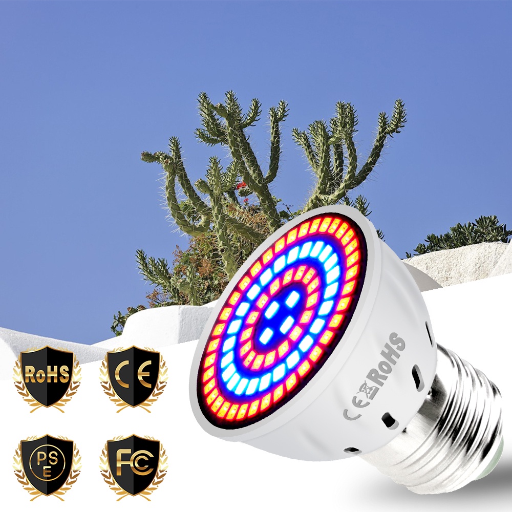 E27 GU10 MR16 B22 Grow Light Full Spectrum สําหรับพืช ต้นกล้า Phyto โคมไฟ ใช้กับเต็นท์ปลูก 220 โวลต์
