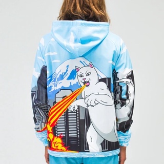 SLUM LTD - RIPNDIP Nermzilla Hooded Coach Jacket Baby Blue : RIPNDIP