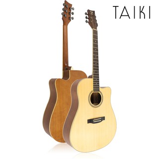 Taiki T-D210C กีตาร์โปร่ง 41 นิ้ว คอเว้า ทรง Dreadnought Cutaway ไม้สปรูซ/ไม้แลนซ์วู้ด ** กีตาร์โปร่งมือใหม่  **