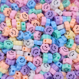 10Pcs 9mm Creative Flower Smiling Beads Fashion Charms DIY Jewelry Making Wholesale