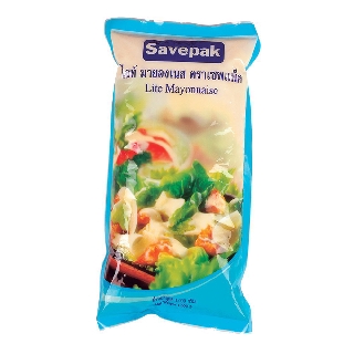 สลัดครีมไขมันต่ำ  ไลท์ มายองเนส ตราเซพแพ็ค ขนาด 1000กรัม/ถุง Lite Mayonnaise 1 kg.  มีบริการเก็บเงินปลายทาง