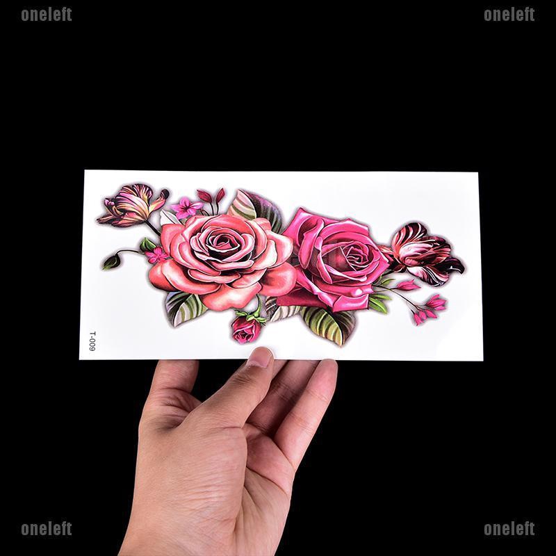 Jak Fashion Fake Temporary Tattoo Sticker Rose Flower Arm Body Waterproof Women Art Oneleft