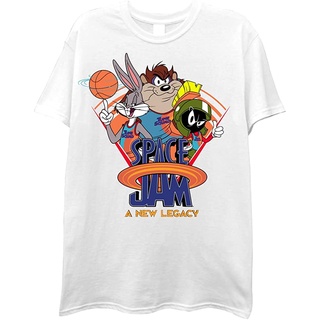 เสื้อยืดพิมพ์ลายเสื้อยืดเสื้อยืด พิมพ์ลายภาพยนตร์ space jam Marvin &amp; Bugs Bunny สไตล์วินเทจ เรโทร สําหรับผู้ชาย และผู้ให