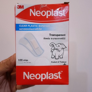 พลาสเตอร์พลาสติกใส 100 Strips ชิ้น 19 x 72 mm Plastic Plaster, 100 Strips, pieces 19 x 72 mm.