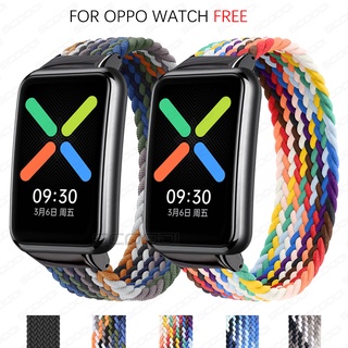 สายนาฬิกาข้อมือ ผ้าไนล่อนถัก แบบยืดหยุ่น สําหรับ OPPO Watch Free