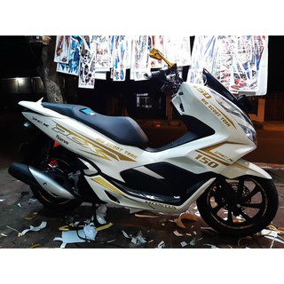 Putih สติกเกอร์ตัดแถบ PCX 150 - PCX 160 สีขาว