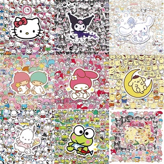 SANRIO สติกเกอร์ ลาย Hello Kitty Kuromi My Melody น่ารัก สําหรับติดตกแต่งแล็ปท็อป 200 100 50 ชิ้น