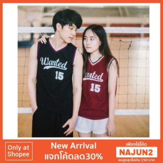 ⚡ลดเพิ่มอีก 30% NAJUN2💕เสื้อบาสเกตบอล | Wanted 15 | ผ้าโปโล สกรีนลาย