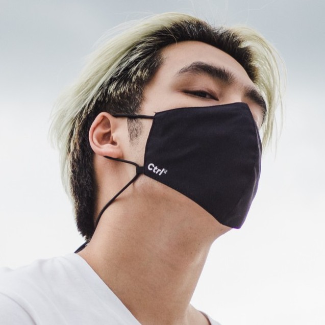 Ctrl Z หน้ากากผ้า สีดำ หนา 3 ชั้น สายคล้องคอปรับได้ สวมใส่สบาย - Ctrl Z Protective Mask