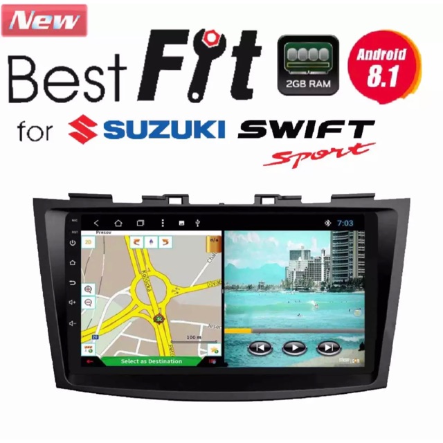 Alpha Coustic เครื่องเสียงแอนดรอย 8.1 สำหรับSuzuki Swift 2012-2016 จอIPS+Ram2