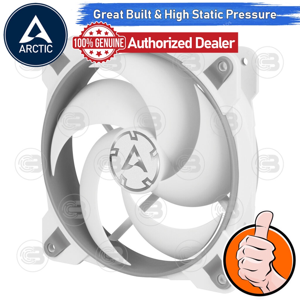 [CoolBlasterThai] ARCTIC BioniX P120 Grey-White Pressure-optimised with PWM PST(size 120 mm.) PC Fan Case ประกัน 10 ปี
