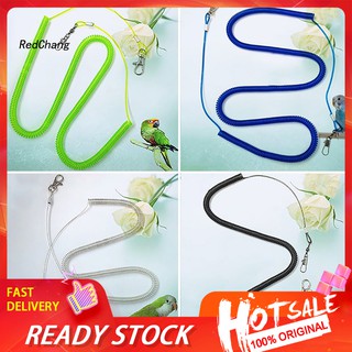 RED_Parrot Bird Leash Flying Training Rope Straps Parrot Cockatiels Starling Budgie