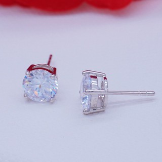 Miss Earring ต่างหูกลมเพชรเม็ดเดี่ยว Round Brilliant Cut 8 mm